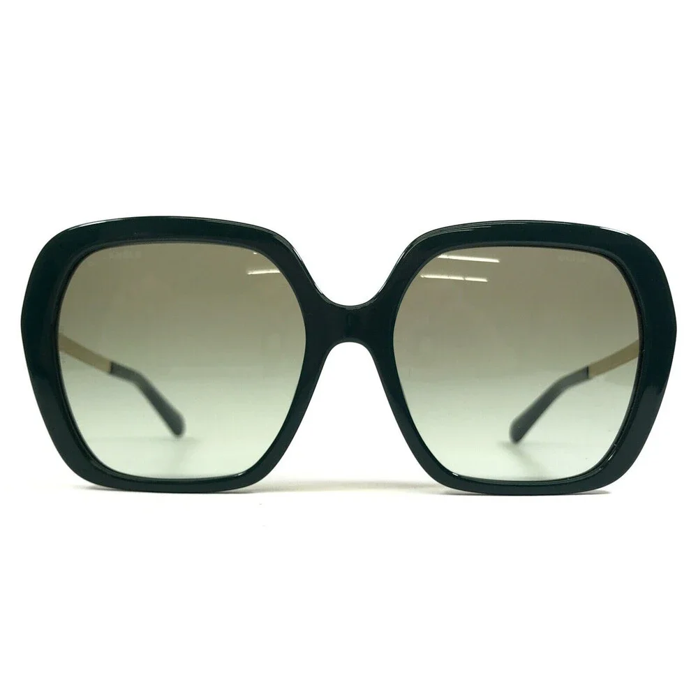 CHANEL Sunglasses 5521-A c.1459/S3 Oversized Polished Green Gold Hearts Hexagon
